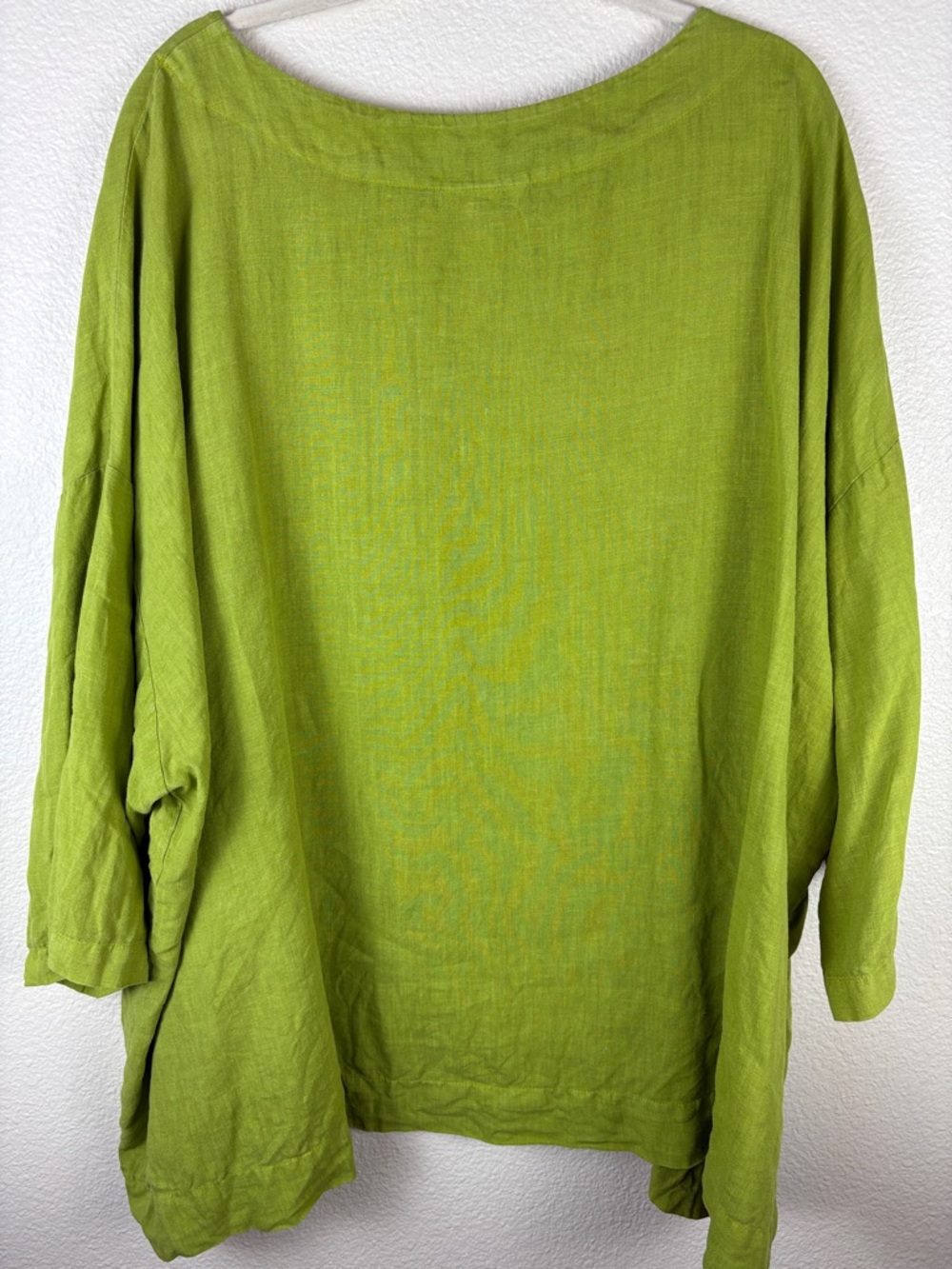 Bryn Walker Oversized 100% Linen Lime Green Tunic Top Lagenlook Size 3X - Picture 8 of 14